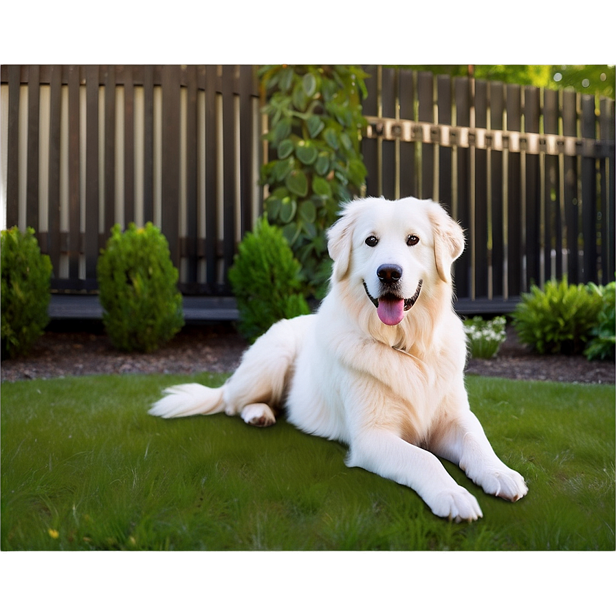 Great Pyrenees In The Garden Png 06292024 PNG Image