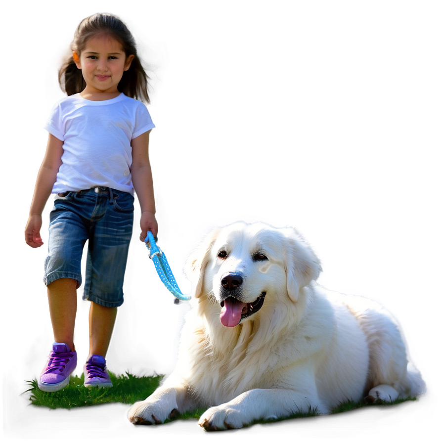 Great Pyrenees With Kids Png 06292024 PNG Image