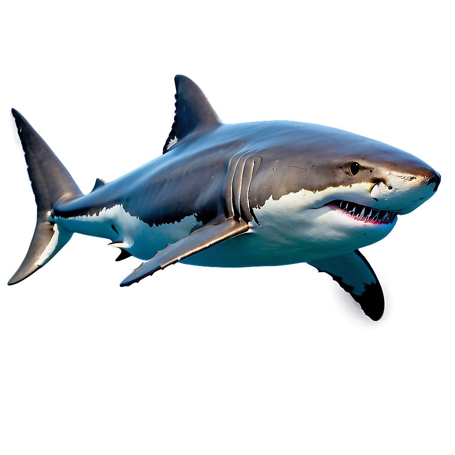 Great White Shark Swimming Png Ybv PNG Image