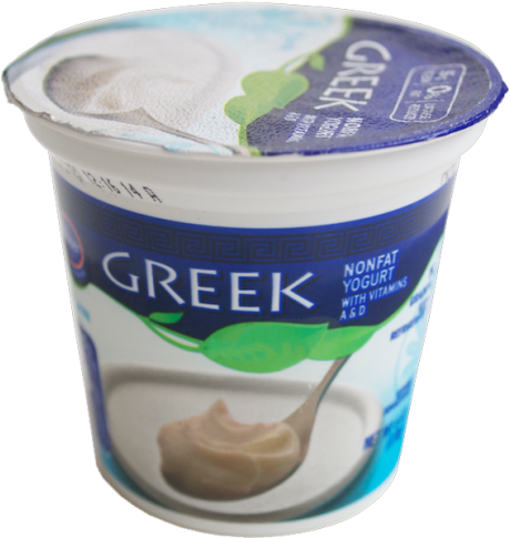 Greek Yogurt Container Opened PNG Image