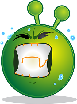 Green Alien Cartoon Illustration PNG Image