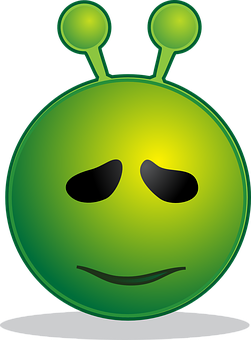 Green Alien Emoji Graphic PNG Image