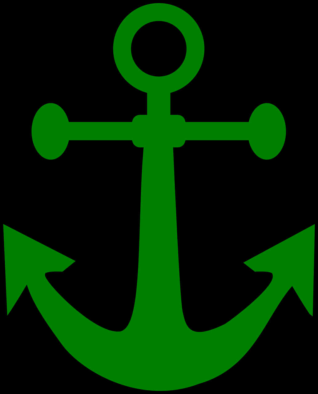 Green Anchor Graphic PNG Image