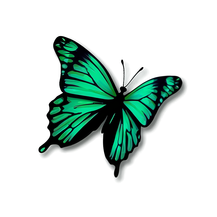 Green And Black Butterfly Design Png 06202024 PNG Image