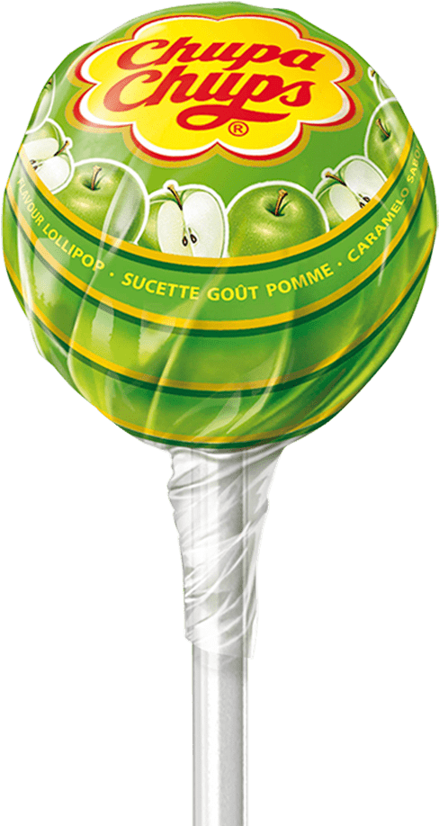 Green Apple Chupa Chups Lollipop PNG Image