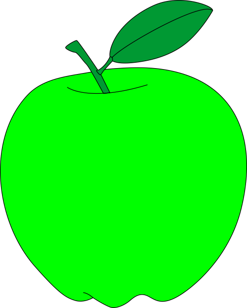 Green Apple Graphic PNG Image