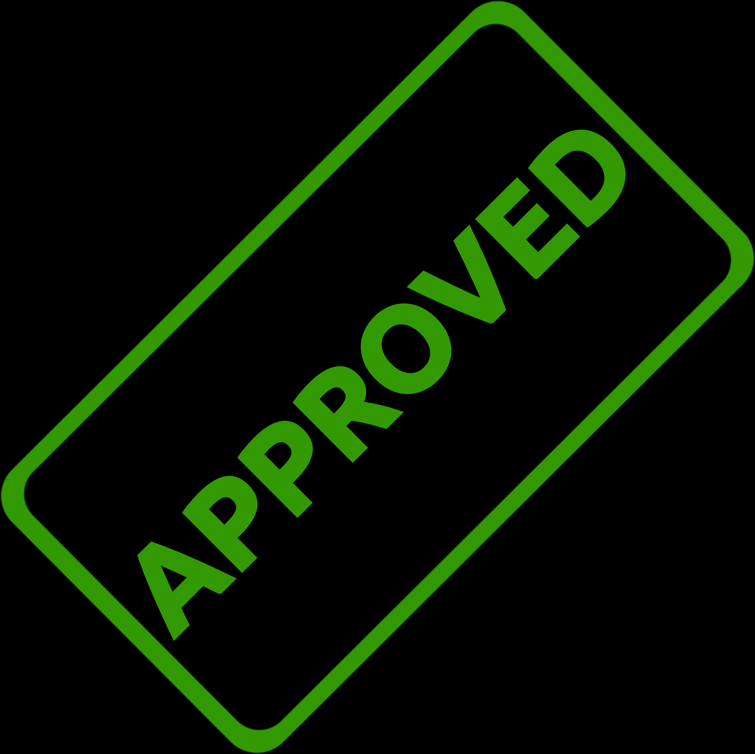 Green Approved Stamp PNG Image