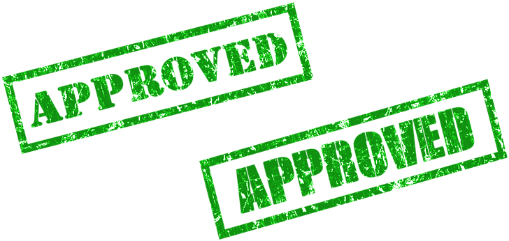 Green Approved Stamps PNG Image