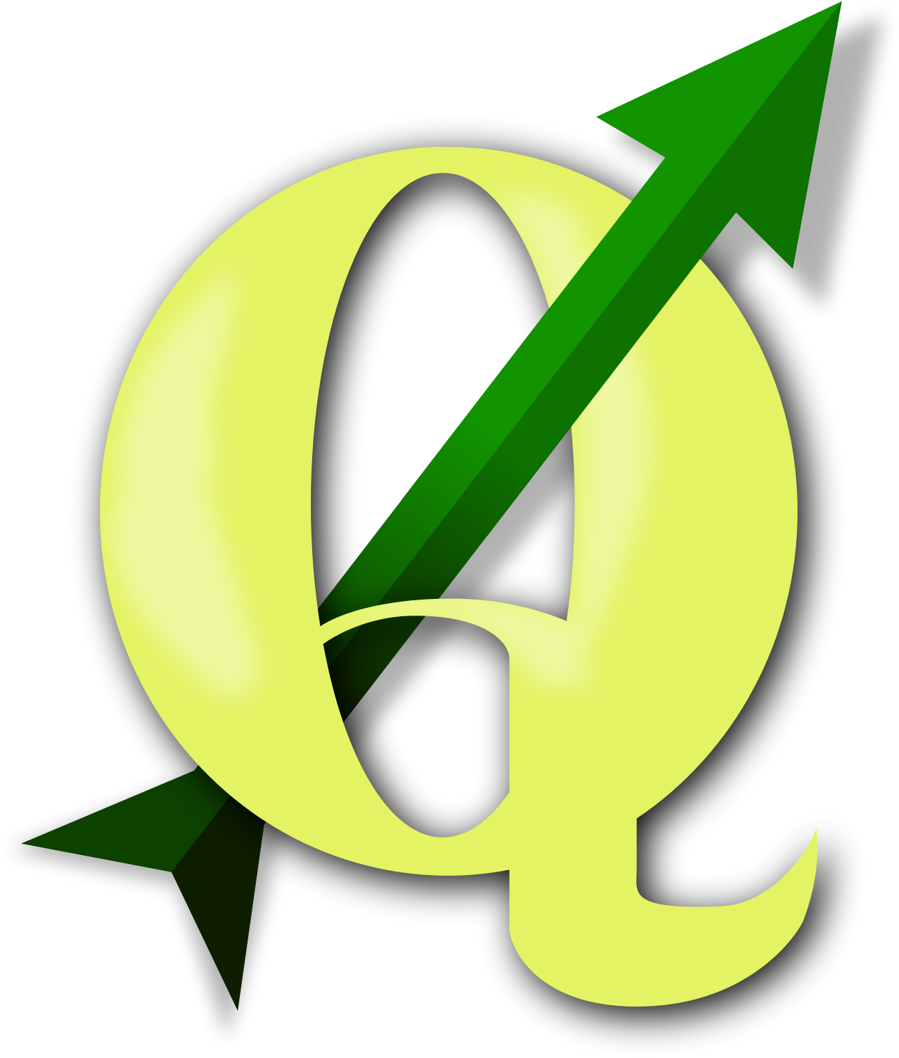 Green Arrow Q Symbol PNG Image