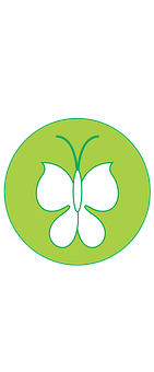 Green Background Butterfly Icon PNG Image