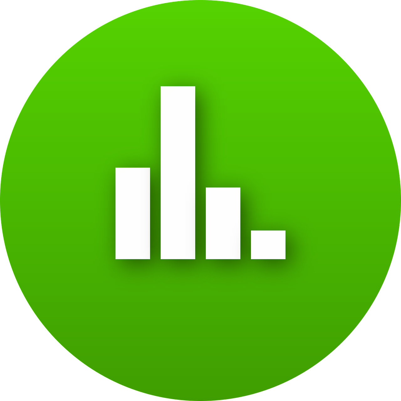 Green Bar Chart Icon PNG Image