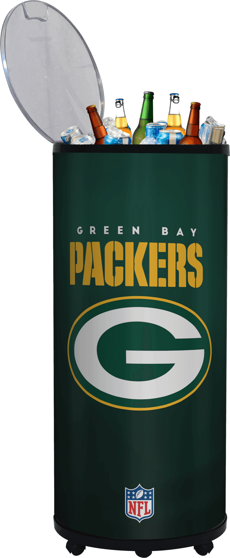 Green Bay Packers Coolerwith Drinks PNG Image