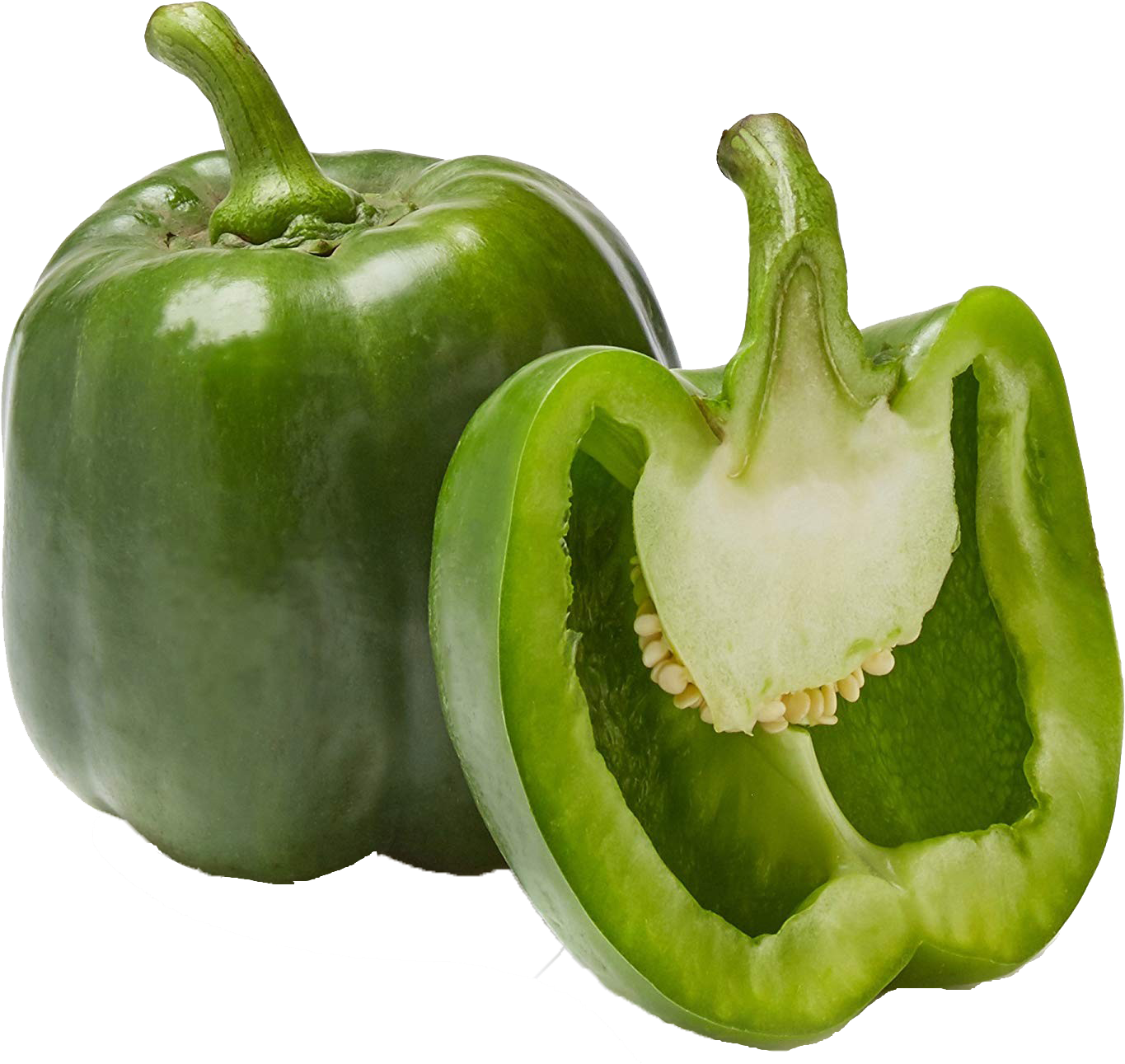 Green Bell Pepperand Half PNG Image