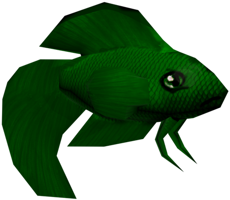 Green Betta Fish3 D Model PNG Image