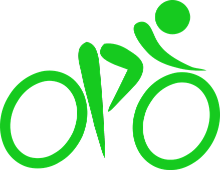 Green_ Bicycle_ Symbol_on_ Black_ Background PNG Image