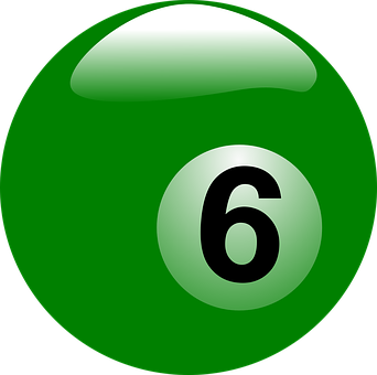 Green Billiard Ball Number6 PNG Image