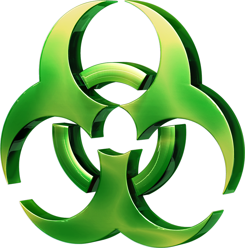 Green Biohazard Symbol3 D Rendering PNG Image