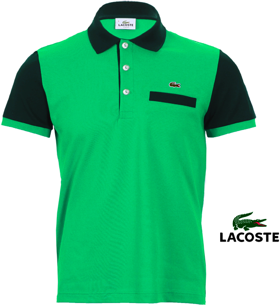 Green Black Lacoste Polo Shirt PNG Image