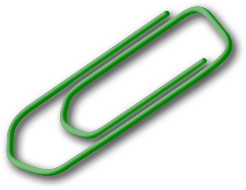 Green Black Paperclip PNG Image