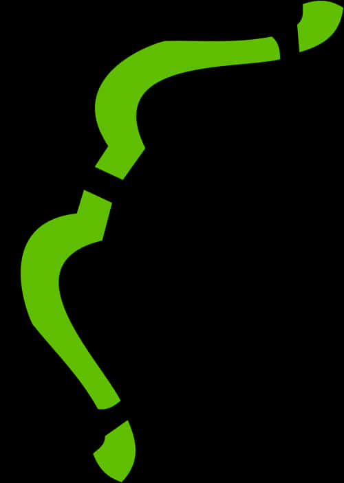 Green Bow Silhouetteon Black Background PNG Image