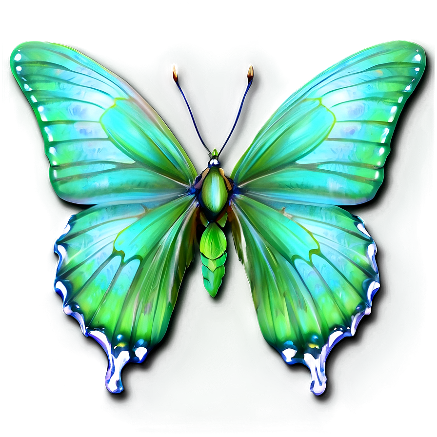 Green Butterfly On Black Background Png Ykb PNG Image