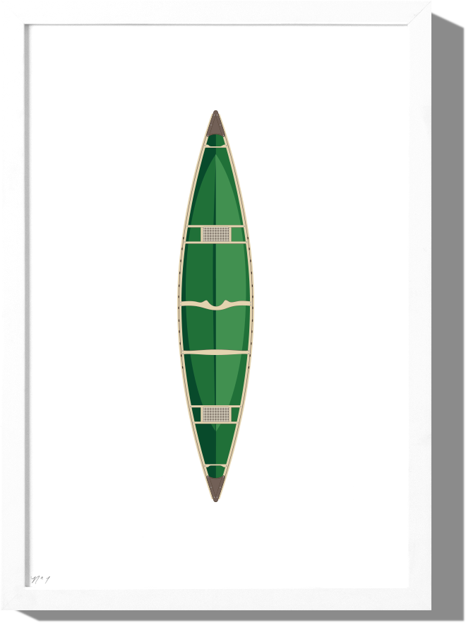 Green Canoe Top View PNG Image