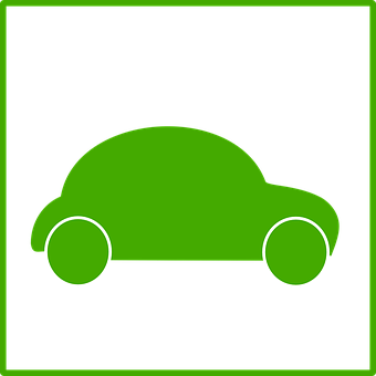 Green Car Icon Simple Design PNG Image