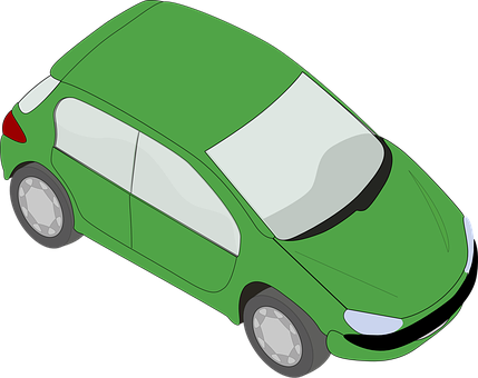 Green Cartoon Car Graphic PNG Image