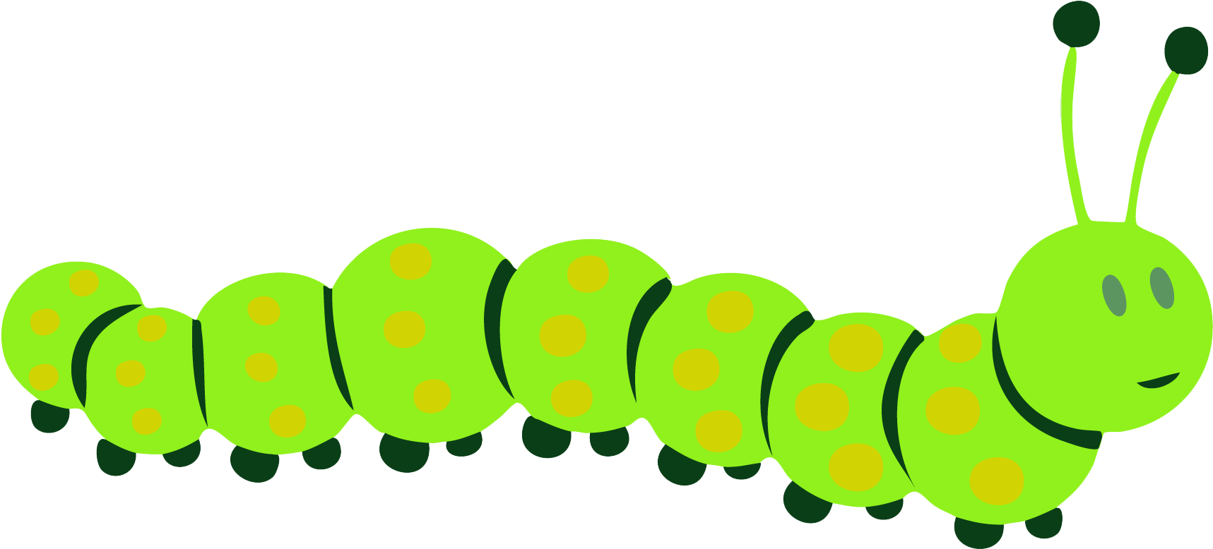 Green Cartoon Caterpillar PNG Image