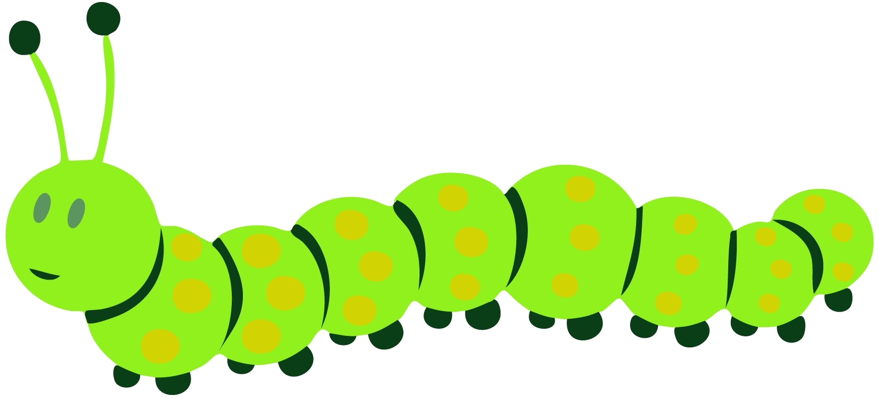 Green Cartoon Caterpillar PNG Image