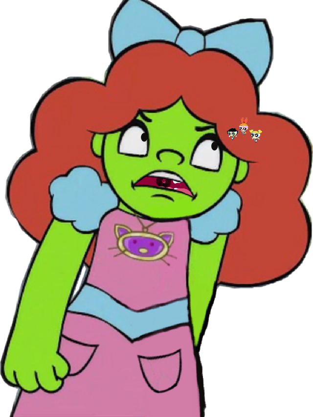 Green Cartoon Character Upset Expression.png PNG Image