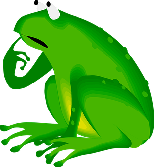 Green Cartoon Frog Illustration PNG Image