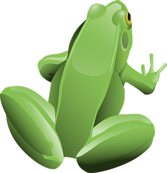 Green Cartoon Frog Illustration PNG Image