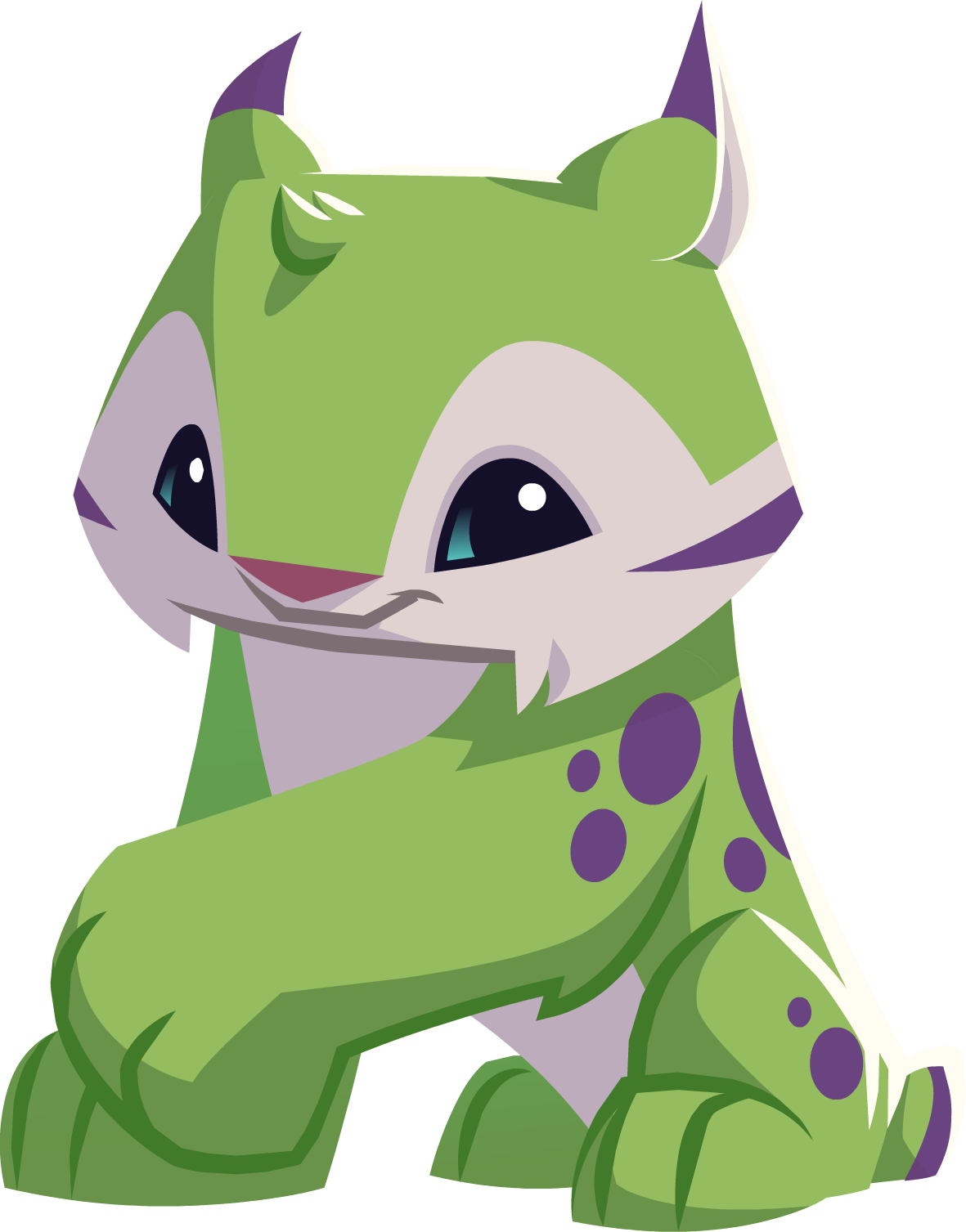 Green Cartoon Lynx PNG Image