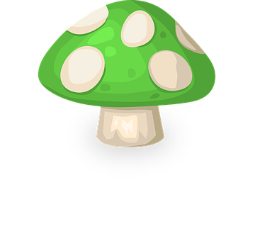 Green Cartoon Mushroom PNG Image