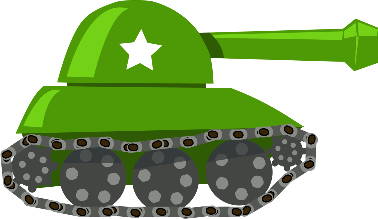 Green Cartoon Tank Illustration PNG Image