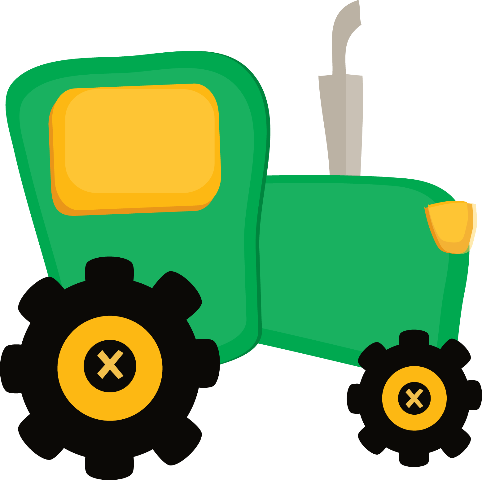 Green Cartoon Tractor PNG Image