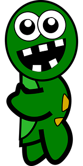 Green Cartoon Turtle Character PNG Image