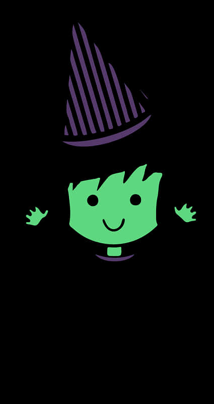 Green Cartoon Witch Graphic PNG Image