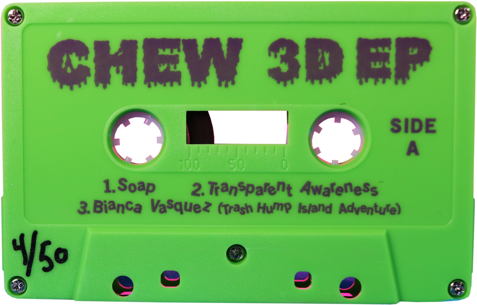 Green Cassette Tape Chew3 D E P PNG Image