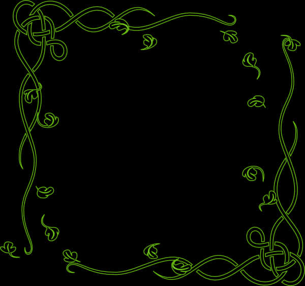 Green Celtic Knot Corner Border Vector PNG Image