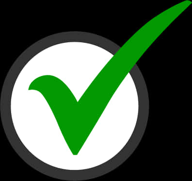 Green Check Mark Black Background PNG Image