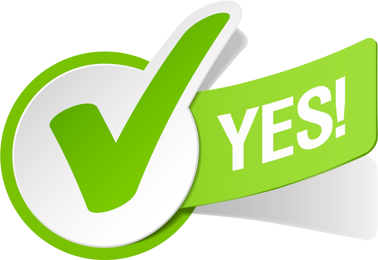 Green Checkmark Yes Sign PNG Image