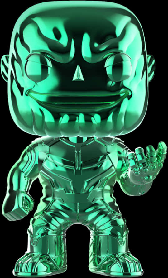 Green Chrome Thanos Figure PNG Image