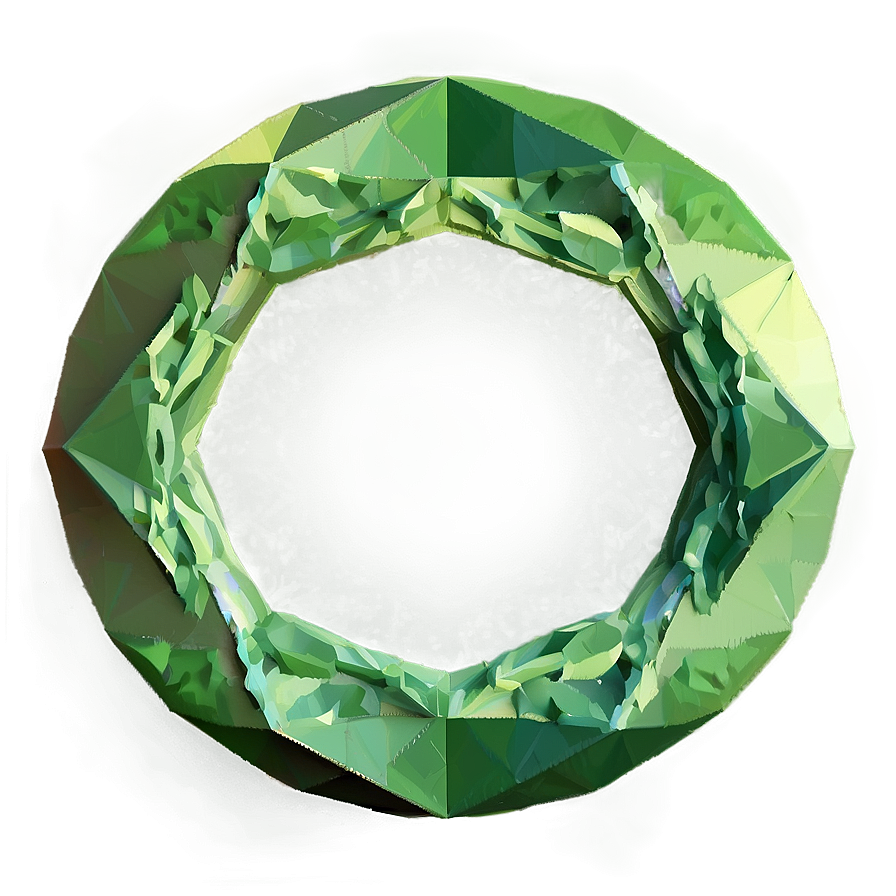 Green Circle In Low Poly Png 05252024 PNG Image