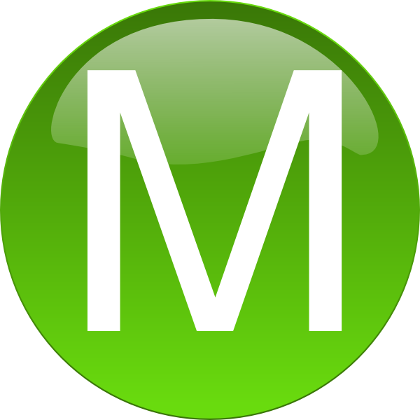 Green Circle Letter M Icon PNG Image