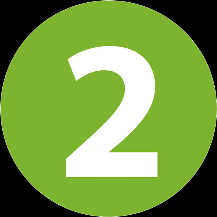 Green Circle Number2 PNG Image