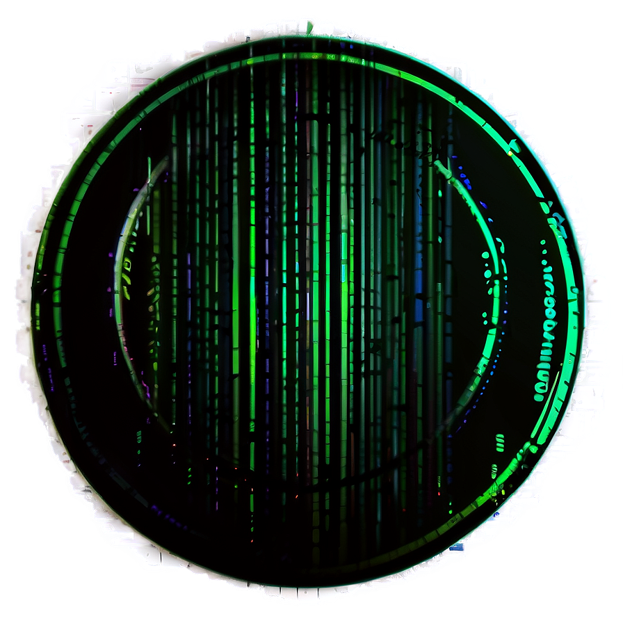 Green Circle With Glitch Effect Png Nqk PNG Image