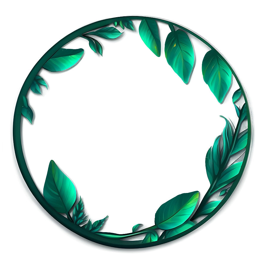 Green Circle With Leaves Png Pxk PNG Image