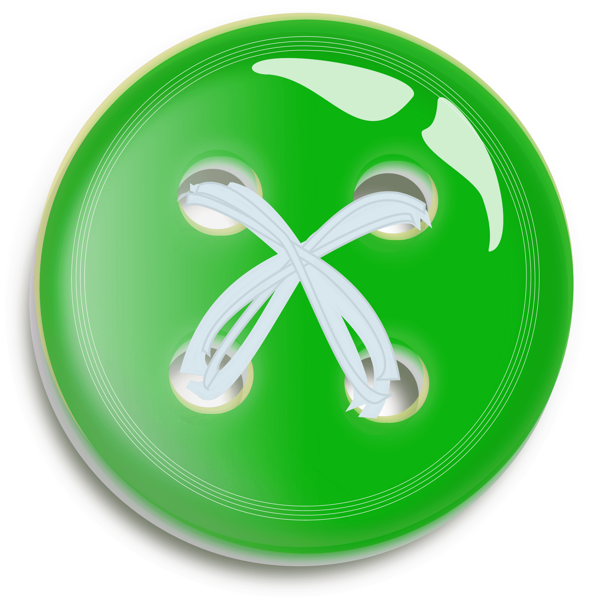 Green Clothing Button Threaded PNG Image